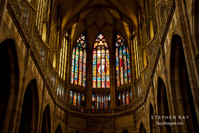 Interior of Saint Vitus Cathedral. Prague, Czech Republic.