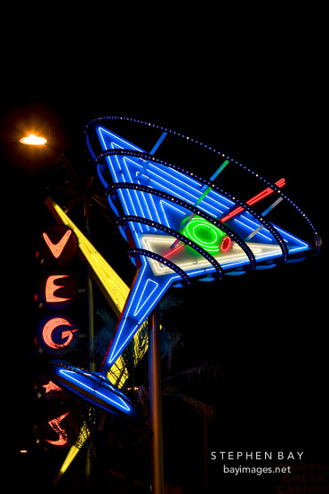 Neon martini sign in Las Vegas.