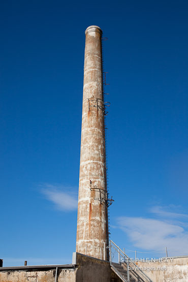 Power plant chimney. Alcatraz Island, California.