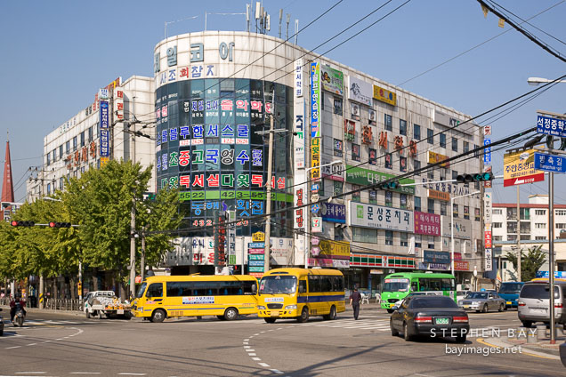 Street corner in Incheon, South Korea.