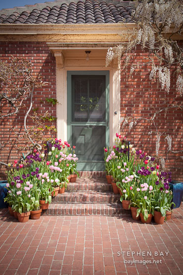 Door with flowers. Filoli Gardens, California.