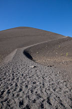 Trail of loose scoria running up the Cinder Cone volcano. Lassen NP, California. - Photo #27200