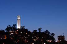 Coit Tower at night, San Francisco, California. - Photo #2001