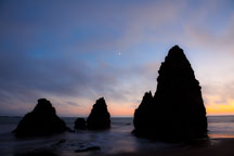 Moon over Rodeo Beach. Marin County, California. - Photo #26901