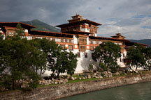 Punakha Dzong in late afternoon light. Punakha, Bhutan. - Photo #23511