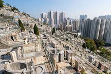 The Chinese Permanent Cemetery lies in the hills above Aberdeen. Hong Kong, China. - Photo #16314