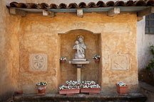 Prayer alcove with mother Mary and Jesus. Carmel Mission, California. - Photo #26816