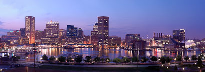 Inner harbor and skyline. Baltimore, Maryland, USA. - Photo #4017