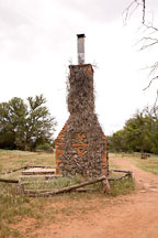 The chimney is all that remains of the original V-Bar-V ranch house. Arizona, USA. - Photo #17818