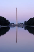 Washington Monument and reflecting pool at dusk. Washington, D.C. - Photo #1821