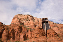 The Chapel of the Holy Cross is built into the red rock formations. Sedona, Arizona. - Photo #17824