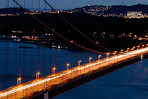 Night traffic over the Golden Gate Bridge. San Francisco, California, USA. - Photo #11726