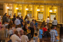Passengers purchasing Metro North tickets. Grand Central Terminal, New York City, New York, USA. - Photo #13027