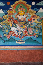 Wall painting in the Buddhist monastery and fortress at Punakha Dzong, Bhutan. - Photo #23428