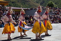 Beginning of Durdag Chham (Dance of the Lords of Cremation Grounds). Thimphu tsechu, Bhutan. - Photo #22529