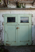Green doors. Alcatraz, California. - Photo #28903