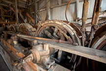 Control system of cables, pulleys, and wheels. Sumpter Dredge. - Photo #27730
