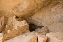 Footholds carved into the rock lead to back areas of Balcony House. Mesa Verde NP, Colorado. - Photo #18730