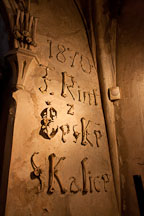 Signature of Frantisek Rint written with bones. Bone church, Sedlec, Czech Republic. - Photo #29812