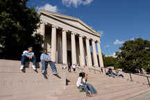 Visitors sitting on the steps of the National Gallery of Art. Washington, D.C., USA. - Photo #11332