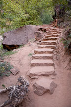 Rock stairs on the Emerald Pools Trail. Zion NP, Utah. - Photo #19434