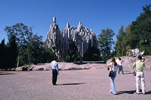 Visitors at the Sibelius Monument by Eila Hiltunen (1967). Helsinki, Finland. - Photo #334