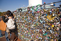 Thousands of locks of love cover the fences on the outdoor observation decks on N Seoul Tower in Seoul, South Korea. - Photo #20636