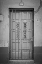 Door with metal security gate. Lima, Peru - Photo #10136