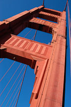 South tower from below. Golden Gate Bridge, San Francisco, California. - Photo #2738