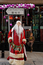 Santa Claus in Lan Kwai Fong. Hong Kong, China. - Photo #15041