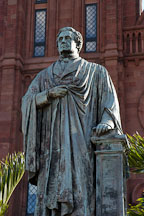 Statue of Joseph Henry at the Smithsonian Castle. Washington, D.C., USA. - Photo #11341