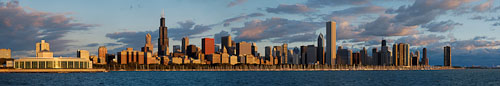 Chicago skyline at sunrise. Chicago, Illinois, USA - Photo #10644