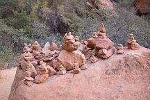 Stacked rocks on the Emerald Pools Trail. Zion NP, Utah. - Photo #19444