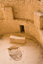 Close-up of bottom of kiva. Balcony House, Mesa Verde NP, Colorado. - Photo #18745