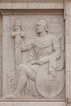 Relief of soldier with sword at the National Archives Building. Washington, D.C. - Photo #29345