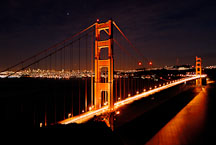 Golden Gate Bridge at night. San Francisco, California, USA. - Photo #11746