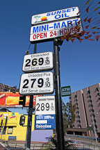 Gas prices. Sunset Boulevard, Los Angeles, California, USA - Photo #7548