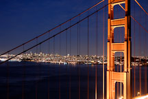 Golden Gate Bridge at night. San Francisco, California, USA. - Photo #11748