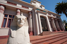 Sphinx and temple. Rosicrucian Park, San Jose, California. - Photo #21948