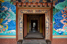 Doorway to the stairs of the central tower at Punakha Dzong. - Photo #23449