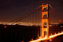 Golden Gate Bridge at night. San Francisco, California, USA. - Photo #11749