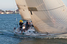 Close-up of sailboat crew in the San Diego Bay. San Diego, California. - Photo #26454