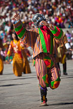 Dancing clown at the Thimphu tsechu festival. Thimphu, Bhutan. - Photo #22455