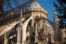 Flying buttresses of Notre Dame Cathedral. Paris, France. - Photo #30957