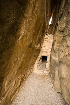 Extremely narrow passage believed to be used for defensive purposes at Balcony House. Mesa Verde NP, Colorado. - Photo #18757