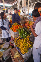 Selling plantains and other fruit in the central market. Cusco, Peru. - Photo #9457