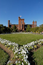 Flowers and the Smithsonian Castle. Washington, D.C., USA - Photo #11358