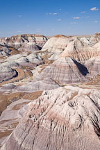 Erosion and weathering of Blue Mesa Hills. Petrified Forest NP, Arizona. - Photo #18006