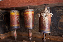 Old prayer wheels in Wangdue Dzong. Wangdue, Bhutan. - Photo #23660