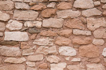 Pueblo wall made from soft porous limestone. Tuzigoot National Monument, Arizona. - Photo #17661